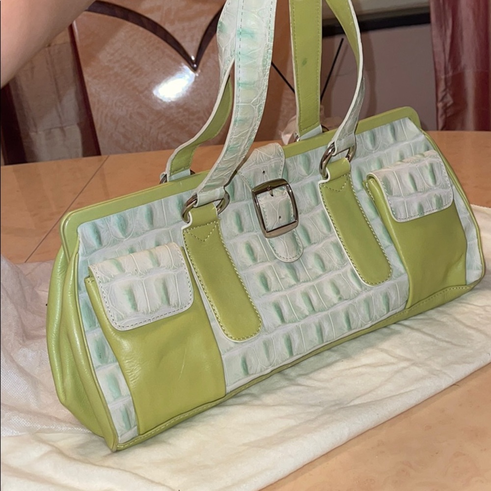 Sondra Roberts Faux Croc 🐊 Shoulder Bag Purse 💚 - Picture 2 of 14